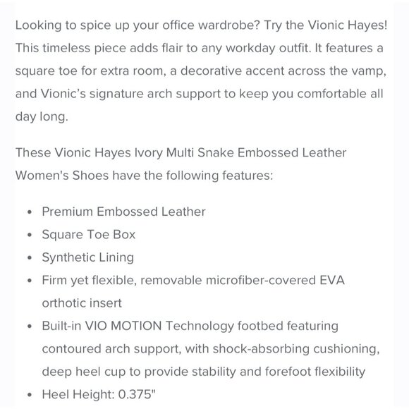 Vionic Hayes Snake Embossed Loafers Slip-On Flats Metallic V Ivory Multi Size 8 - Picture 10 of 10